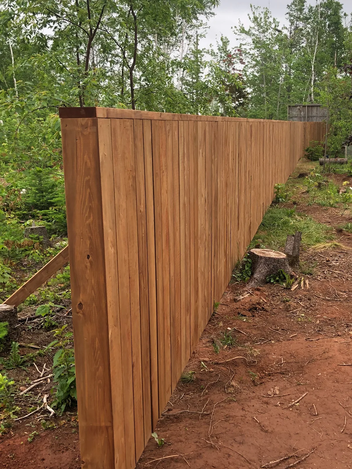 Hoher Sichtschutzzaun aus Holz
